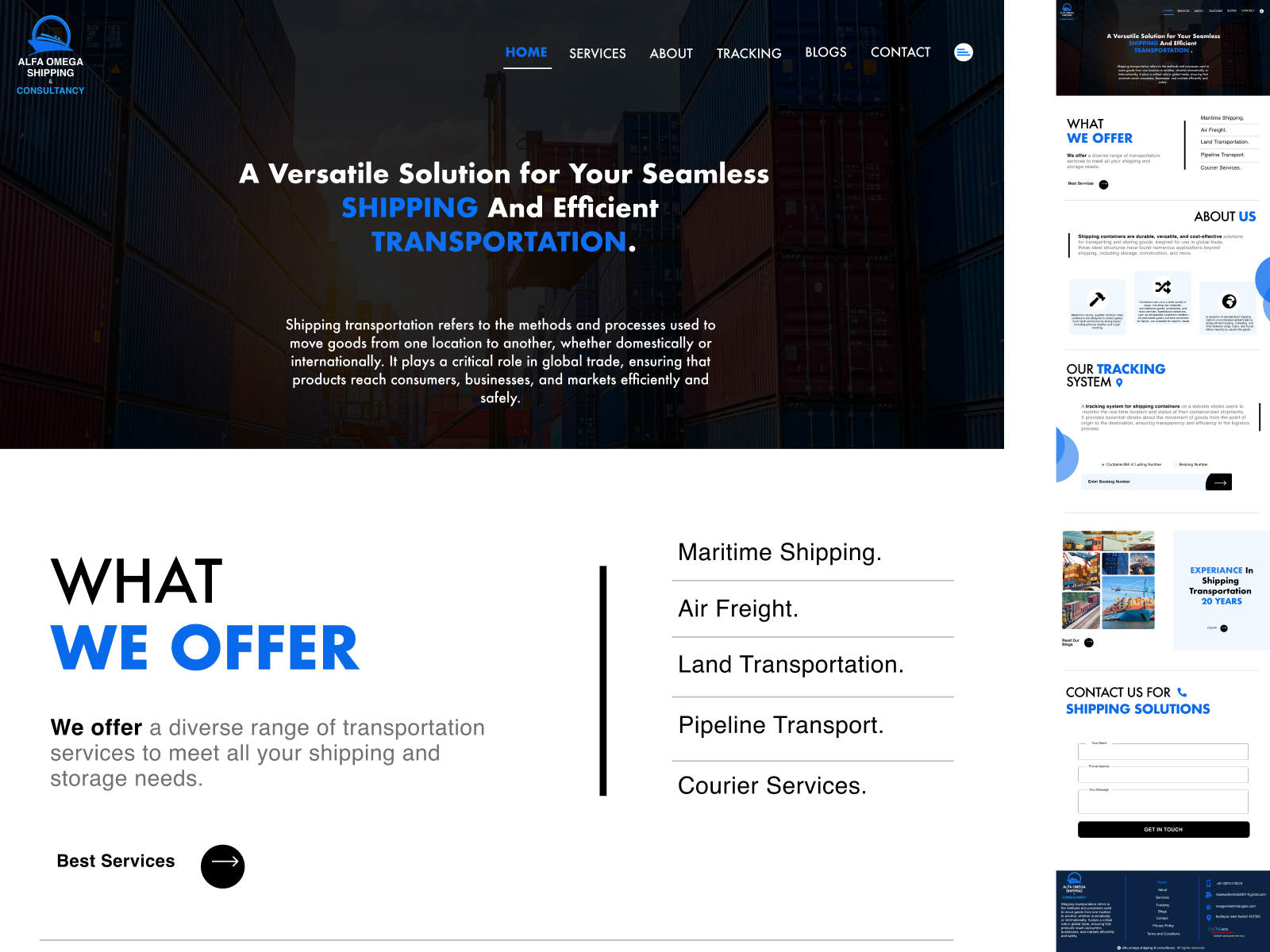 Shipping Company Website